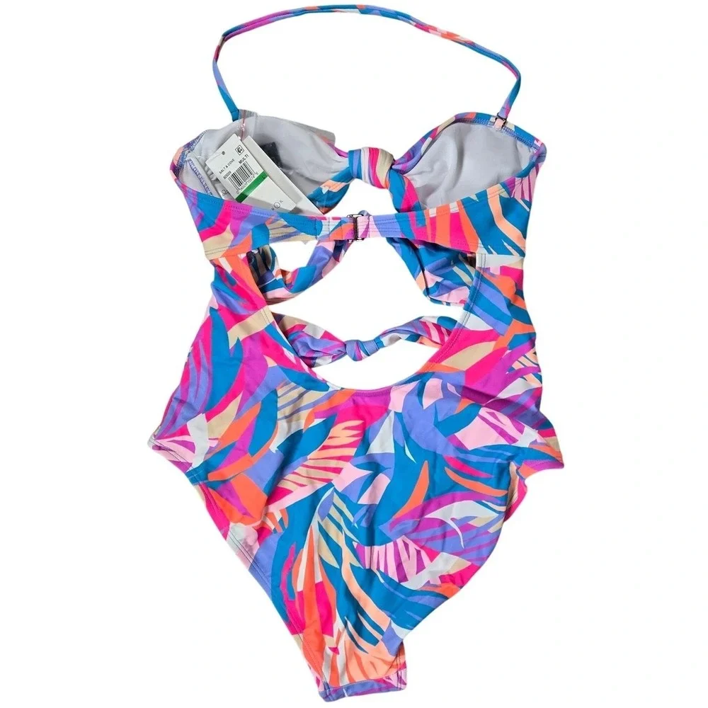Salt + Cove Junior's‎ Tropical Breeze Knotted One Piece Swimsuit L NWT